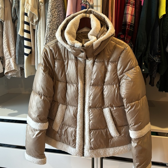 A.n.a. Shearling Winter Puffer Coat with Hood - Picture 11 of 13